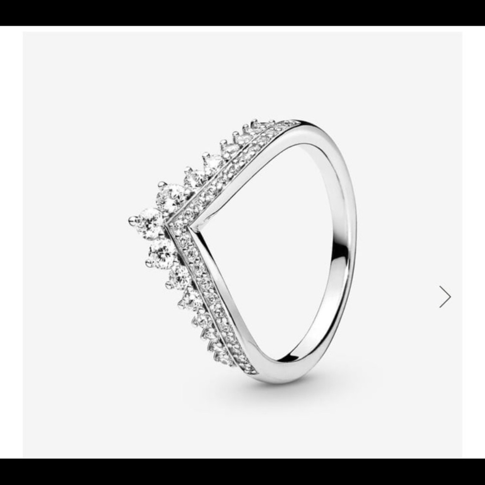 - - Pandora princess wish bone ring size 8